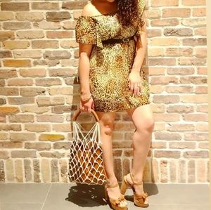 Velvet Torch Leopard Mini Dress Size M